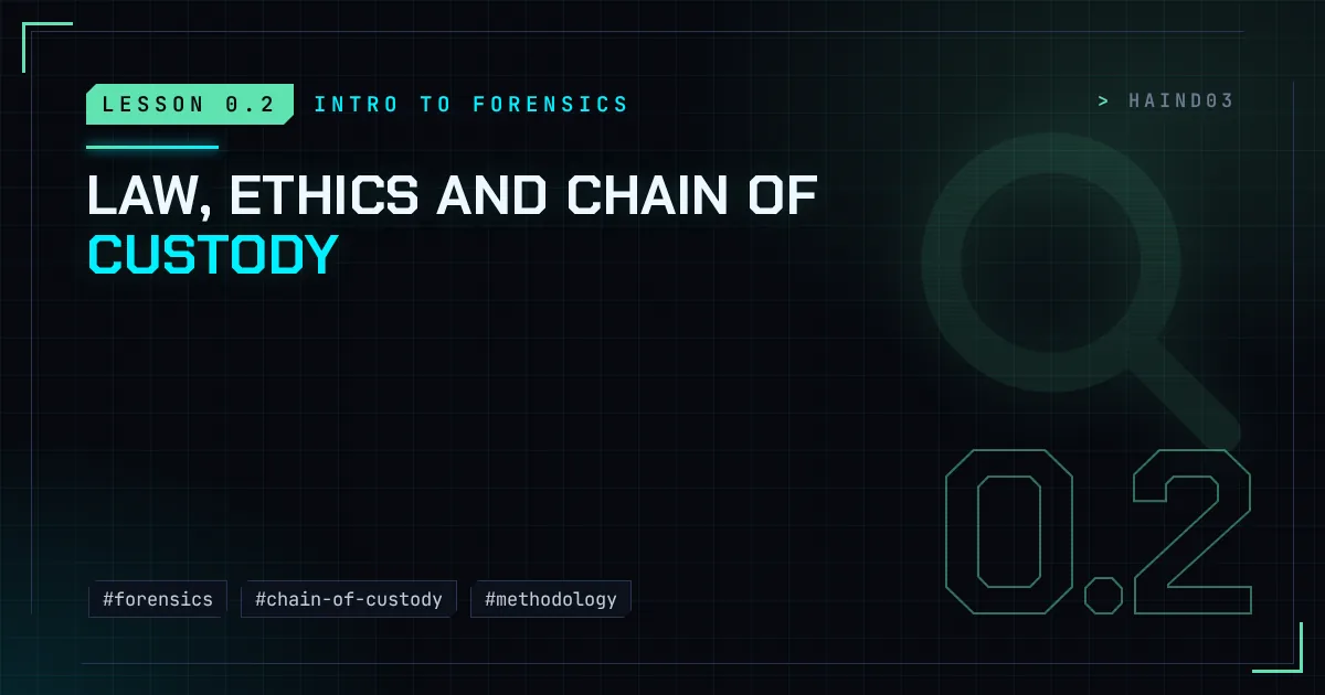 Law, Ethics and Chain of Custody