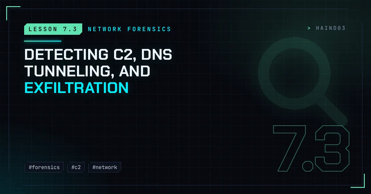 Detecting C2, DNS tunneling, and exfiltration