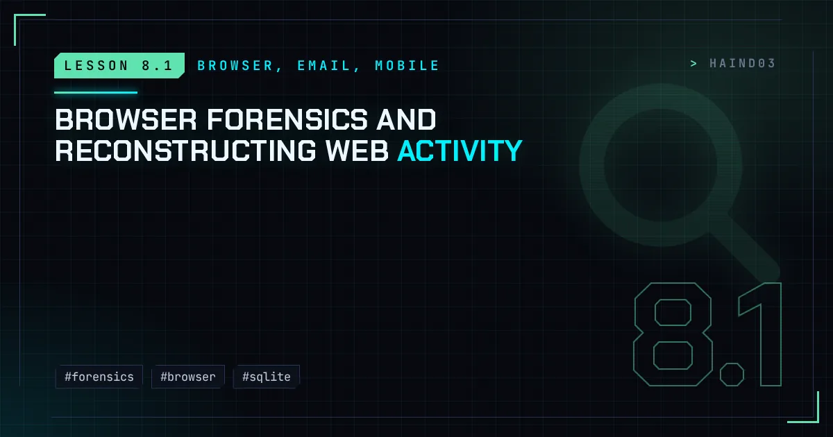 Browser forensics and reconstructing web activity