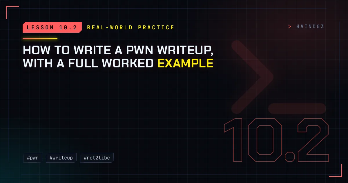 How to write a pwn writeup, with a full worked example