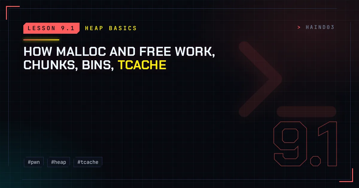 How malloc and free Work, Chunks, Bins, Tcache