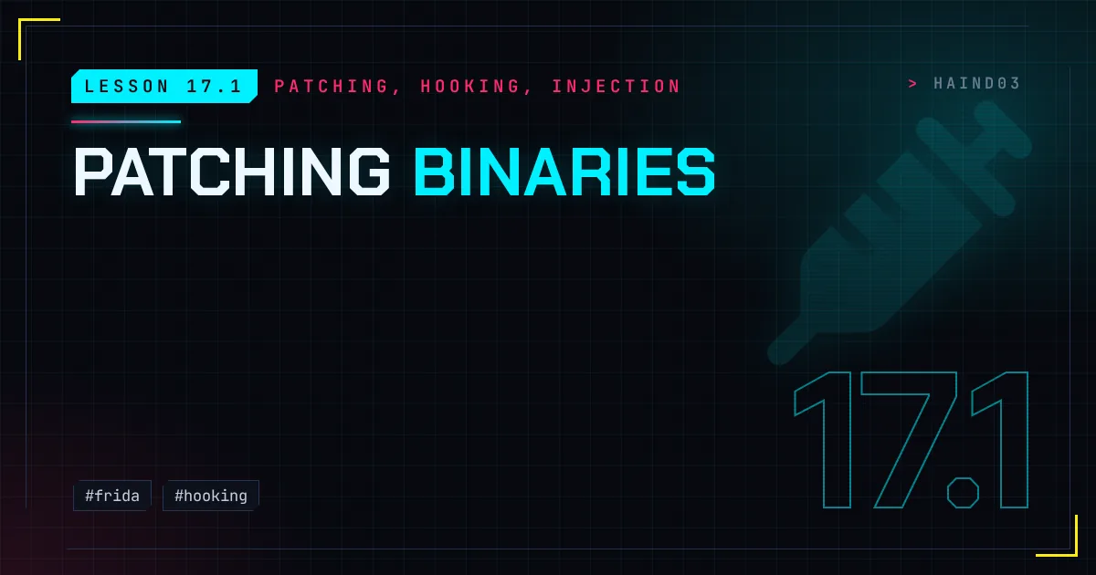 Lesson 17.1: Patching binaries