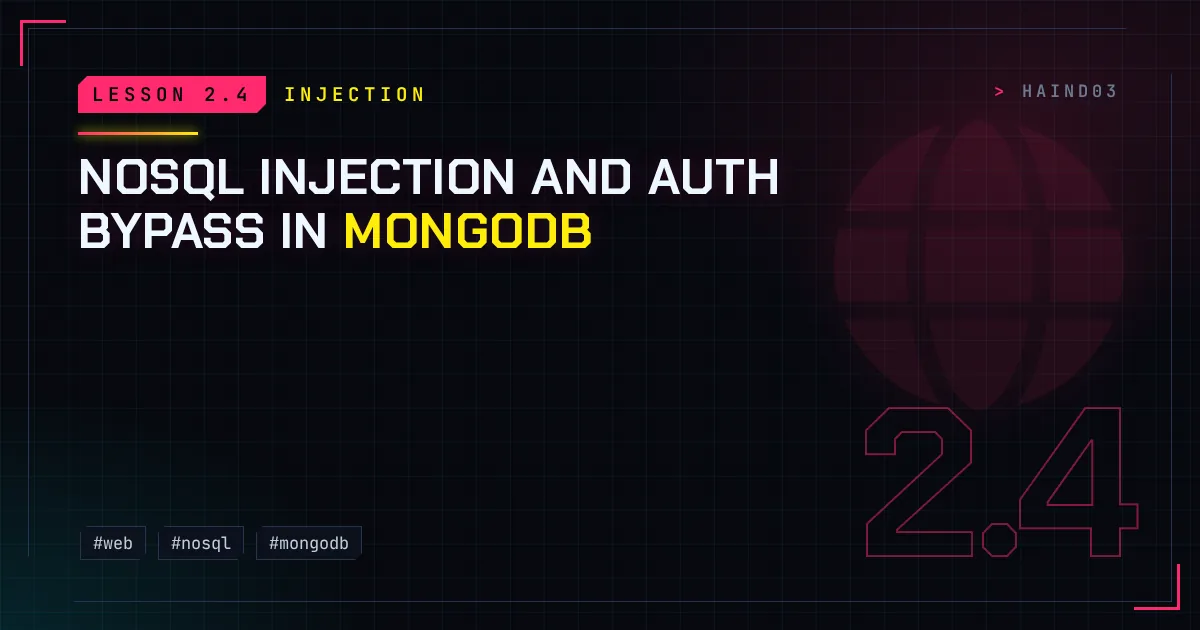 NoSQL Injection and Auth Bypass in MongoDB