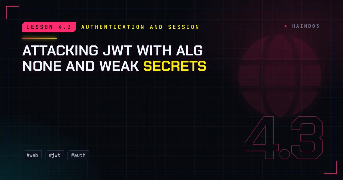 Attacking JWT with alg none and weak secrets