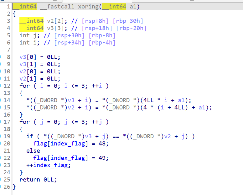 rebug2 control flow with the xoring function