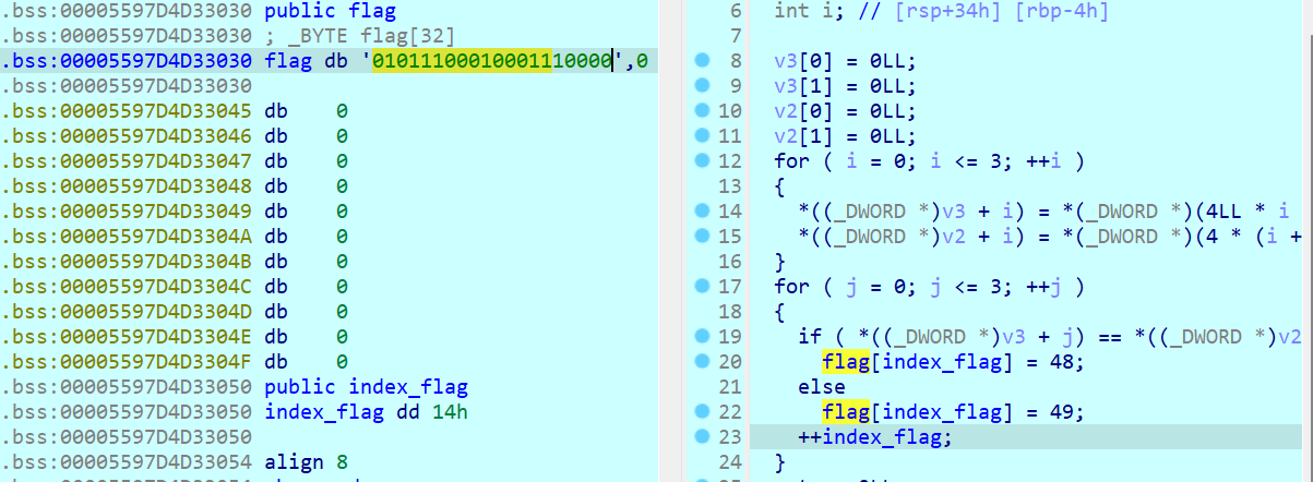 rebug2 flag data in the debugger